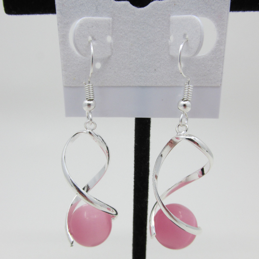 Genuine Cat's Eye Earrings w/SP hardware - Picture 1 of 2